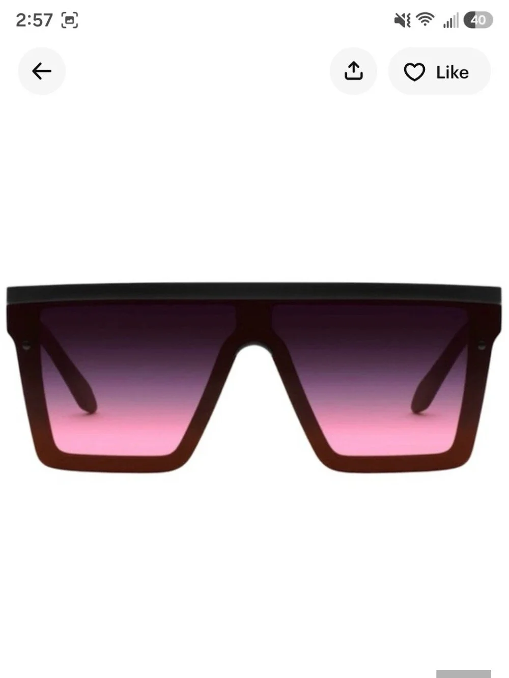 QUAY Hindsight Sunglasses Matte Black Frame Black Pink Fade Lens Shield NEW